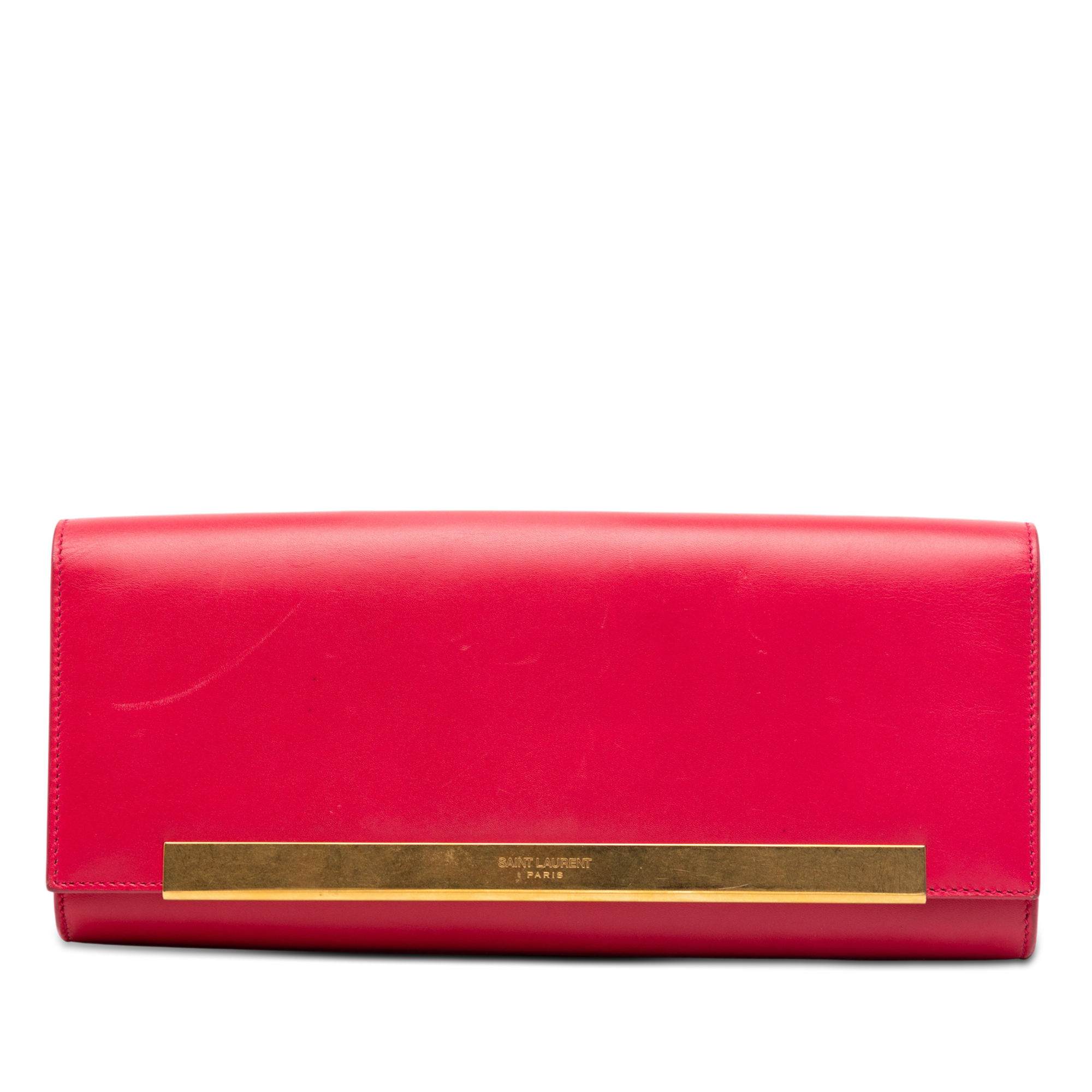Pre-Loved Saint Laurent Smooth Calfskin Lutetia Flap Clutch